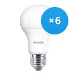 Confezione Multipack 6x Philips MASTER Value LEDbulb E27 Pera Ghiaccio 7.8W 1055lm - 927 Bianco Molto Caldo | Miglior resa cromatica - Dimmerabile - Sostitutiva 75W