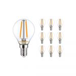 Confezione Multipack 10x Noxion Lucent Lustre LED E14 Sferica Filamento Chiara 2.5W 250lm - 822-827 Dim aWarm | Dimmerabile - Sostitutiva 25W