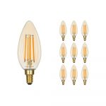 Confezione Multipack 10x Noxion Lucent LED E14 Candela Filamento Ambra 4.1W 350lm - 822 Bianco Molto Caldo | Dimmerabile - Sostitutiva 40W