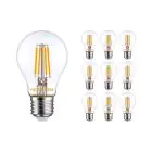 Confezione Multipack 10x Noxion Lucent Filamento LED E27 Pera Chiara 4.5W 470lm - 827 Bianco Molto Caldo | Sostitutiva 40W