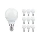 Confezione Multipack 10x Noxion Lucent Lustre LED E14 Sferica Ghiaccio 4.5W 470lm - 827 Bianco Molto Caldo | Sostitutiva 40W