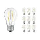 Confezione Multipack 10x Ledvance CLASSIC LED E27 Pera Filamento Chiara 1.5W 136lm - 827 Bianco Molto Caldo | Sostitutiva 15W