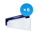 Confezione Multipack 6x Noxion Pannello a LED Delta Pro V4 Aluminium/Metallo Bianca 29W 3700lm - 830 Luce Calda | 120x30cm - UGR < 19